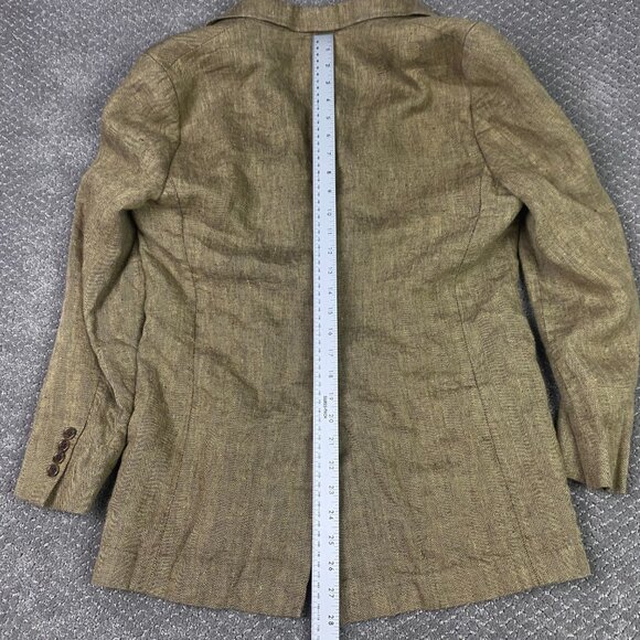 Lands End Baird McNutt Blazer Sport Coat Men's 38R Fits 36S Golden Brown Linen - Picture 14 of 15
